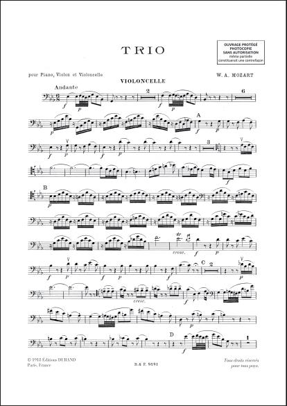 Trio Kv 498 - Piano Clarinette (Ou Violon) Et Alto